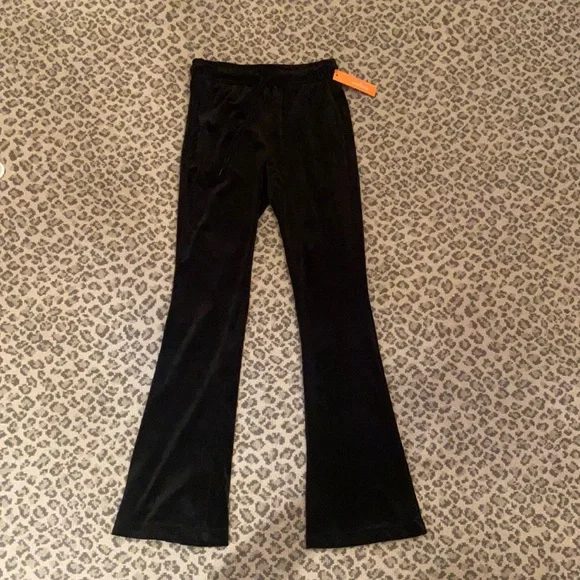 black velvet flare pants